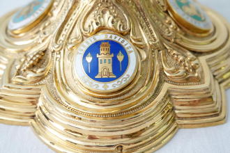 Solid silver gilt antique French Gothic Chalice.